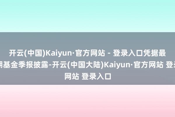 开云(中国)Kaiyun·官方网站 - 登录入口凭据最新一期基金季报披露-开云(中国大陆)Kaiyun·官方网站 登录入口