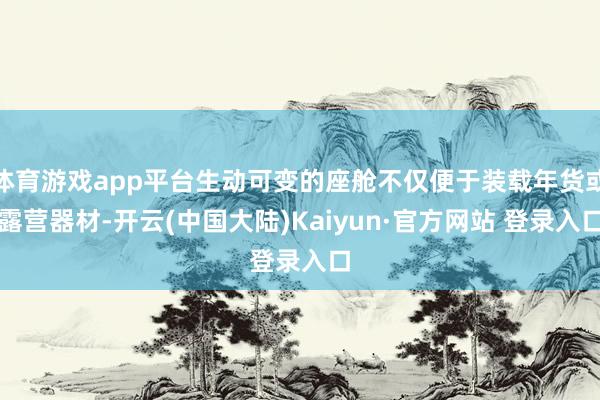 体育游戏app平台生动可变的座舱不仅便于装载年货或露营器材-开云(中国大陆)Kaiyun·官方网站 登录入口