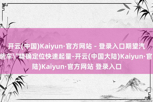 开云(中国)Kaiyun·官方网站 - 登录入口期望汽车最早靠着