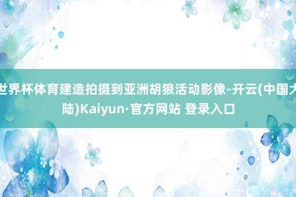 世界杯体育建造拍摄到亚洲胡狼活动影像-开云(中国大陆)Kaiyun·官方网站 登录入口