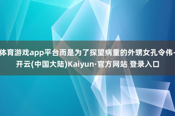 体育游戏app平台而是为了探望病重的外甥女孔令伟-开云(中国大陆)Kaiyun·官方网站 登录入口