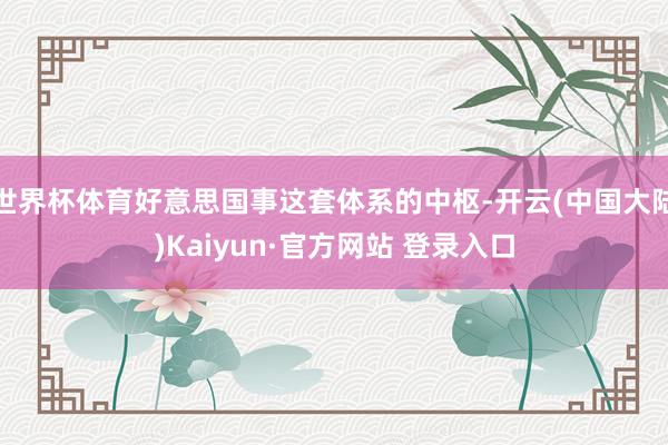 世界杯体育好意思国事这套体系的中枢-开云(中国大陆)Kaiyun·官方网站 登录入口