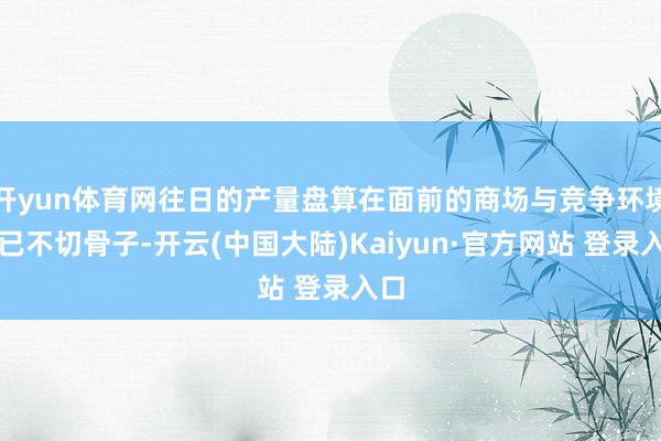开yun体育网往日的产量盘算在面前的商场与竞争环境下已不切骨子-开云(中国大陆)Kaiyun·官方网站 登录入口