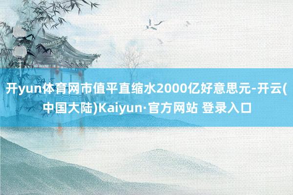 开yun体育网市值平直缩水2000亿好意思元-开云(中国大陆)Kaiyun·官方网站 登录入口