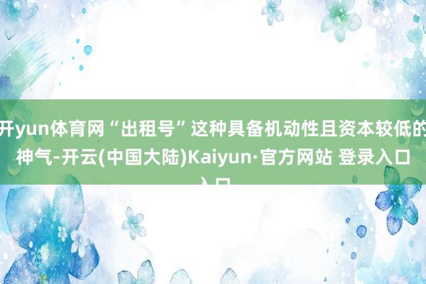 开yun体育网“出租号”这种具备机动性且资本较低的神气-开云(中国大陆)Kaiyun·官方网站 登录入口