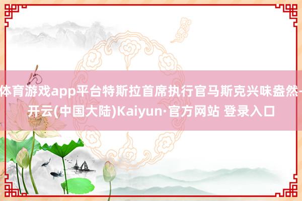 体育游戏app平台特斯拉首席执行官马斯克兴味盎然-开云(中国大陆)Kaiyun·官方网站 登录入口