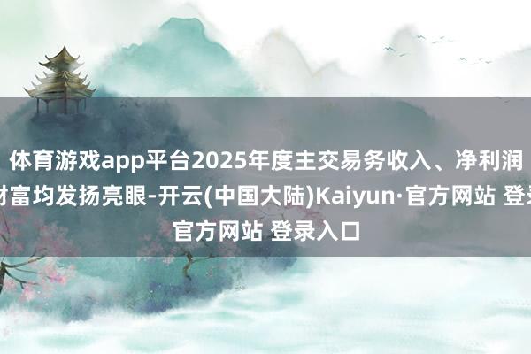 体育游戏app平台2025年度主交易务收入、净利润、净财富均发扬亮眼-开云(中国大陆)Kaiyun·官方网站 登录入口