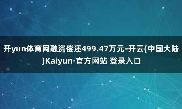 开yun体育网融资偿还499.47万元-开云(中国大陆)Kaiyun·官方网站 登录入口