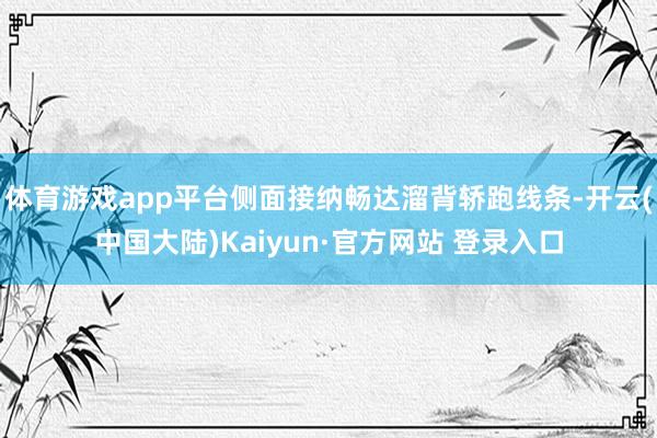 体育游戏app平台侧面接纳畅达溜背轿跑线条-开云(中国大陆)Kaiyun·官方网站 登录入口