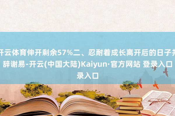 开云体育伸开剩余57%二、忍耐着成长离开后的日子并辞谢易-开云(中国大陆)Kaiyun·官方网站 登录入口